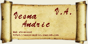 Vesna Andrić vizit kartica